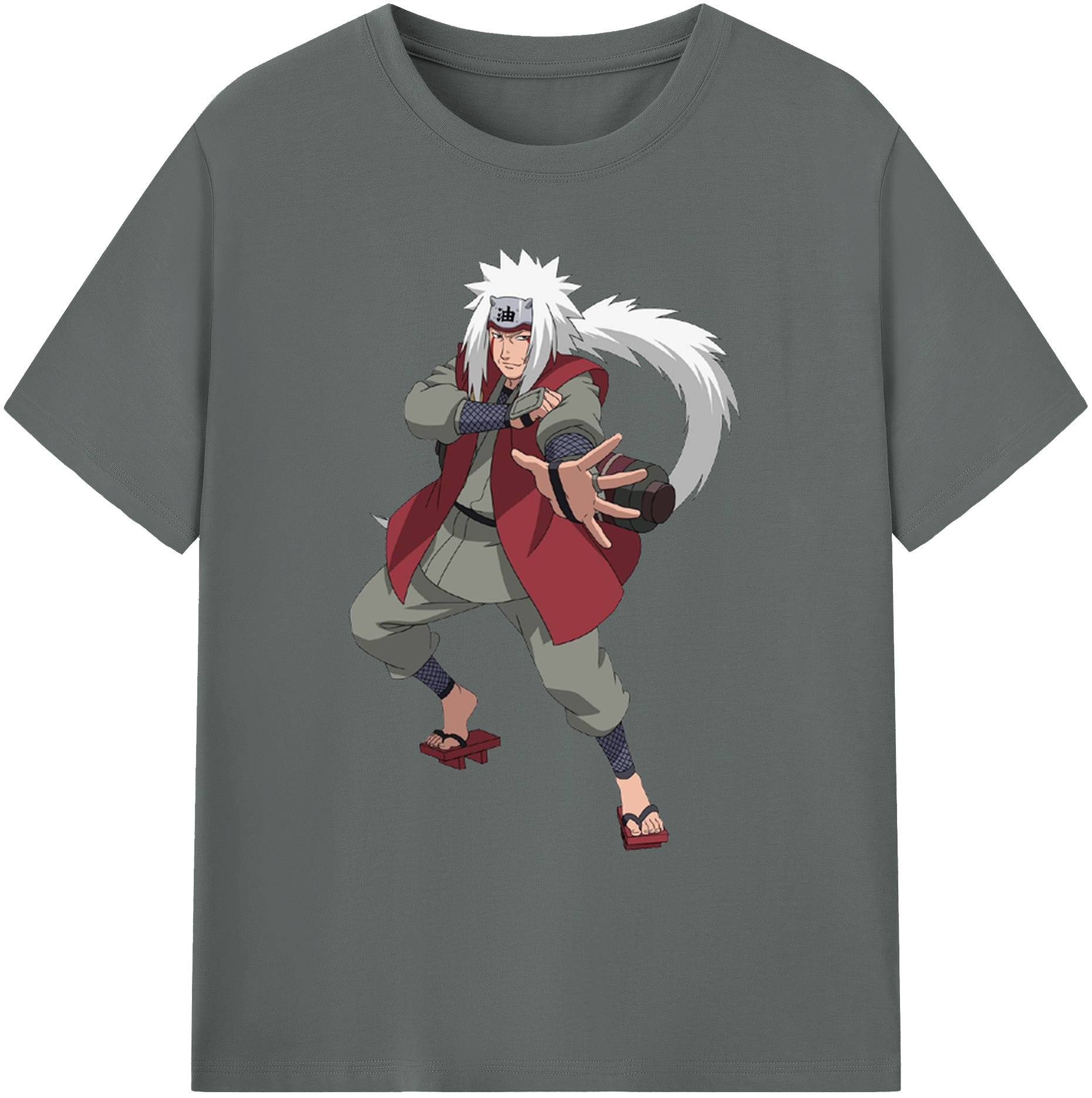 （画像用） NARUTO -ナルト- 自来也（じらいや） Jiraiya 綿100％ メンズ半袖Tシャツ｜肌触りやわらか＆通気性